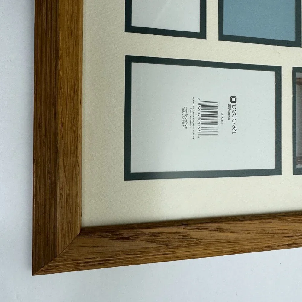 Vintage 90s SOLID OAK  Wooden Collage Frame 11